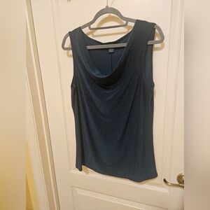 Greenish Blue Stretchy Sleeveless Top By Liz McCoy Size XL Pretty Color